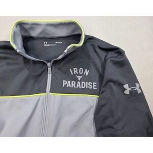 Under Armour Jacket Mens M Project Rock Iron Paradise Track Windbreaker Neon